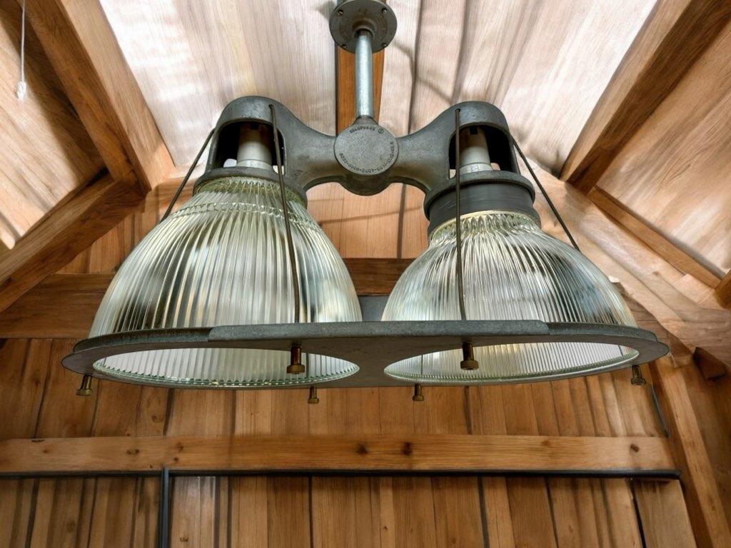 30s Double Holophane Light Industrial Twin Warehouse Vintage